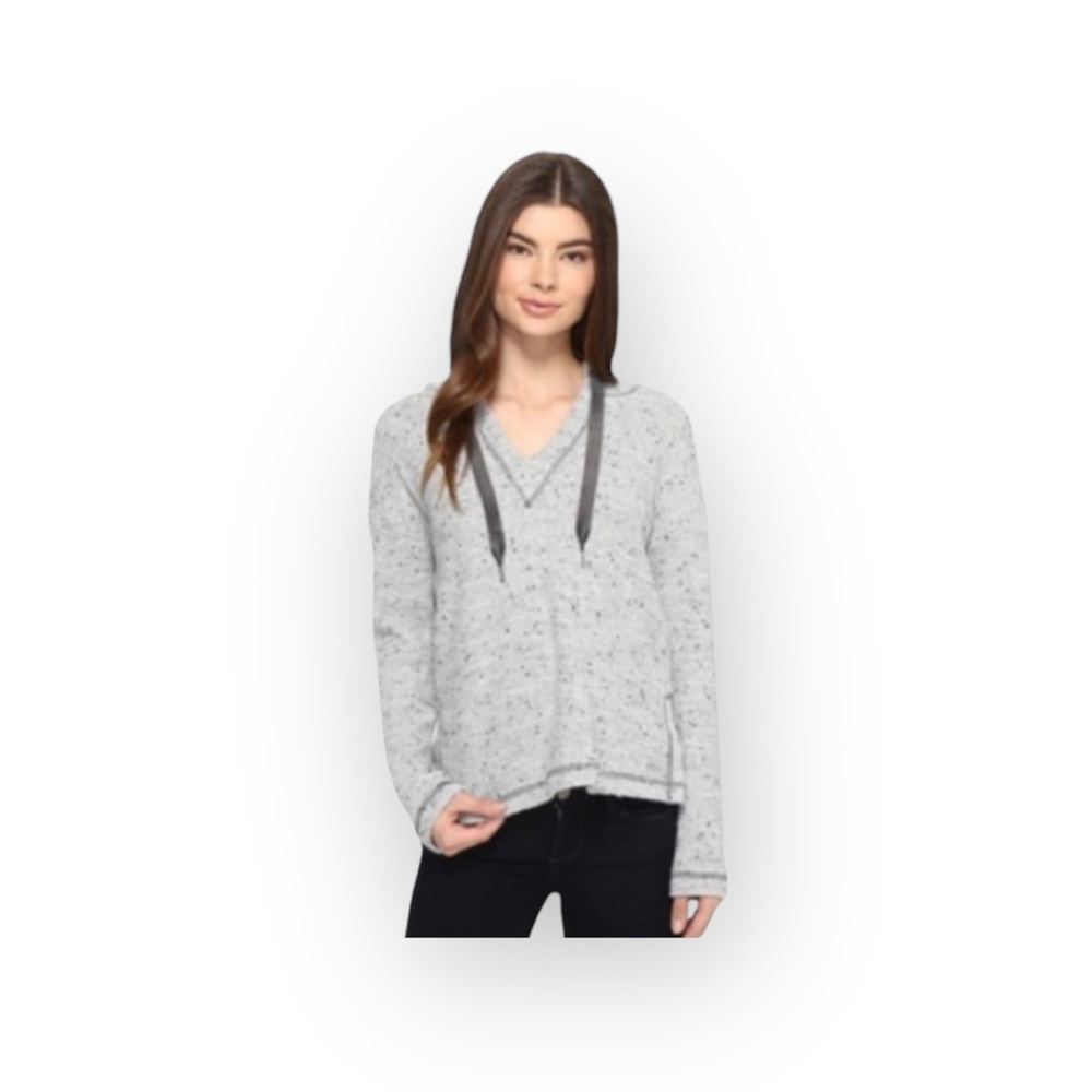 new Splendid ✶ Morrow Bay Boxy Waffle Textured Sweatshirt Hoodie ✶ Grey ✶ Small